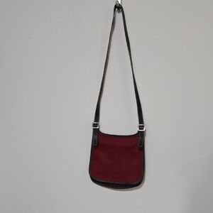 Coach Burgundy Crossbody Bag with Black Trim